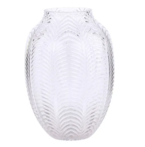 Transparentní skleněná dekorační váza Leaf  - Ø 18*25cm Chic Antique