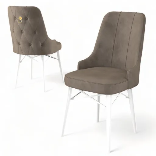 Sada židlí (4 kusy) Pare - Cappuccino, White