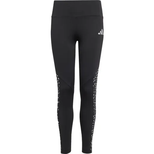 adidas TRAINING ESSENTIALS GLAM PRINT LEGGINS Dívčí sportovní legíny, černá, velikost