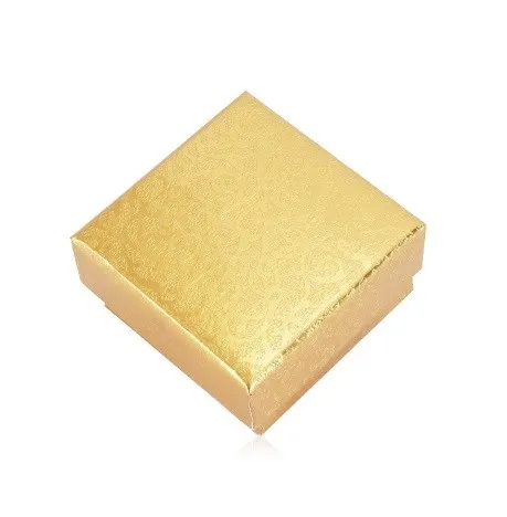 Dárková krabička na dva prsteny nebo náušnice - popínavá rostlina, zlatá barva