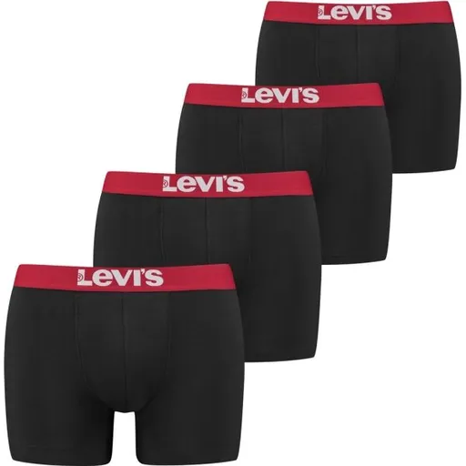 Levi's® SOLID BASIC BRIEF 4P Pánské boxerky, černá, velikost