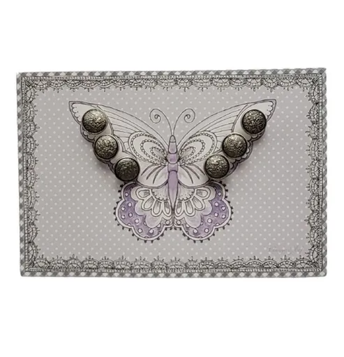 6ks starostříbrný dekorační knoflík - Ø 1,2*0,6 cm Clayre & Eef