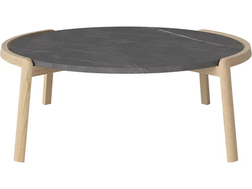 Konferenční stolek Mix Ø94 cm, více variant - Bolia Varianta: Pietra Grey marble | White pigmented oiled oak, Solid | v. 35 cm
