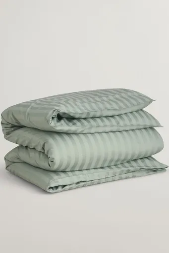 POVLEČENÍ GANT SATEEN STRIPES SINGLE DUVET 140x200 CLAY GREEN