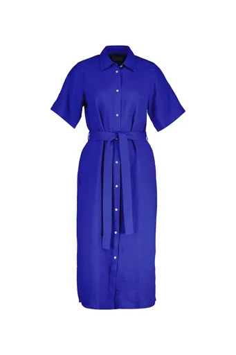 ŠATY GANT LINEN SS SHIRT DRESS ROYAL BLUE