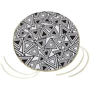 Bellatex Adéla kulatý hladký - průměr 40 cm, výška puru 2 cm - trojúhelníky černé (7414)