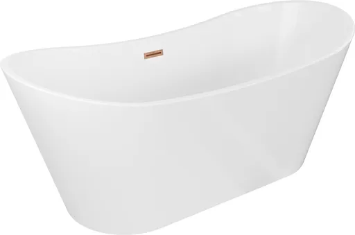 MEXEN/S Montana vana volně stojící 180 x 80, bílá, sifon a přepad měď kartáčovaná 52011808000-65