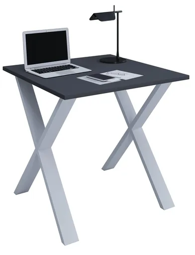 VCM Stůl Lona 80x80 X-stopy, antracit