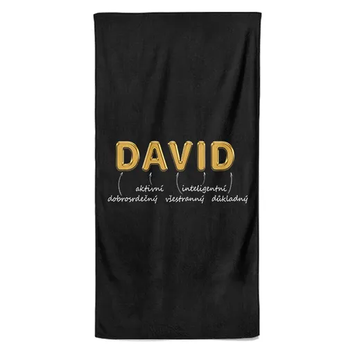 Osuška Mužská jména – GOLD (Jméno: David, Velikost osušky: 100x170cm)