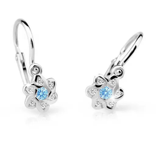 Cutie Jewellery Dětské náušnice z bílého zlata C2149-10-X-2 světle modrá