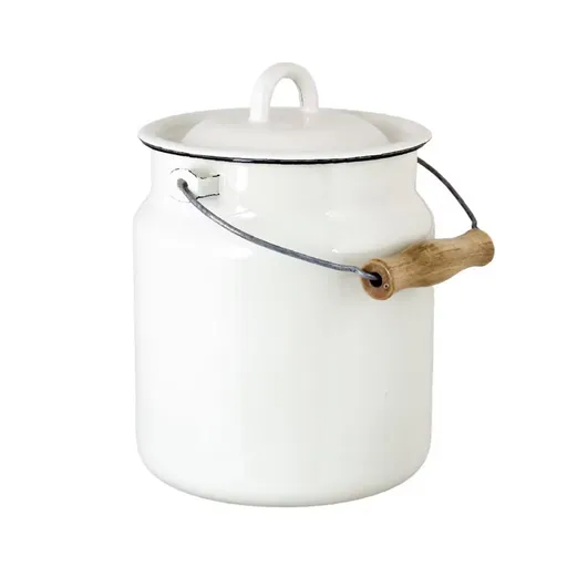 Bílá smaltovaná konvice na mléko Emil´s Enamel Offwhite - Ø 16*22 cm / 3L Strömshaga