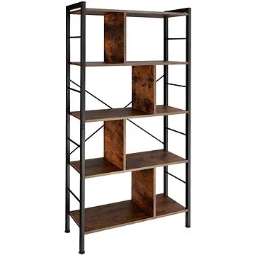 Policový regál Charleston Industrial tmavé dřevo (404545)