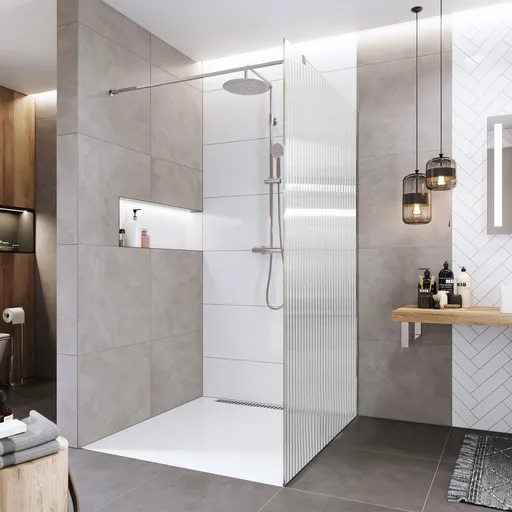 Mereo Sprchová stěna WALK IN, Novea, 90x200 cm, chrom ALU, sklo Line CK10602HL