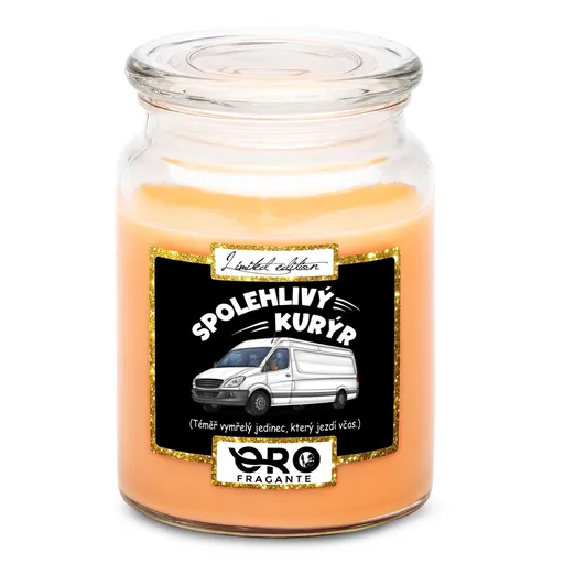 Svíčka Spolehlivý kurýr (Vůně svíčky: Tropické ovoce)