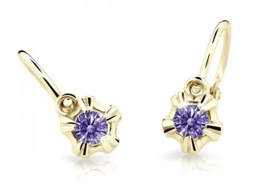 Cutie Jewellery Zlaté dětské náušnice C2158-10-X-1 fialová