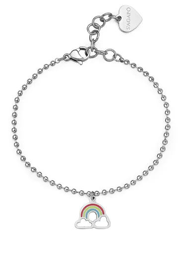 S'Agapõ Hravý ocelový náramek s duhou Smile SSM011