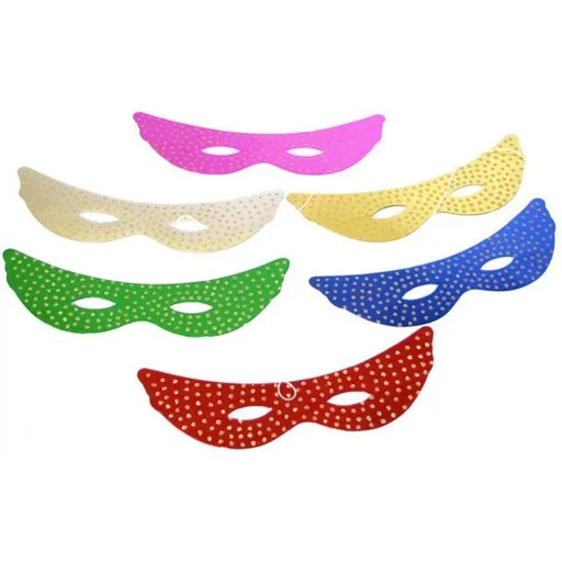 Rappa Papírová škraboška zlaté tečky 6 ks v sáčku