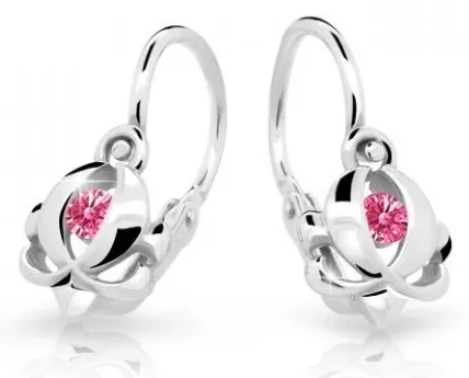 Cutie Jewellery Dětské náušnice z bílého zlata C2218-10-X-2 fuchsiová
