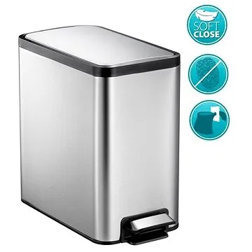 SAPHO ECOSLIM odpadkový koš pedálový 8l, Soft Close, nerez mat DR509 (DR509)