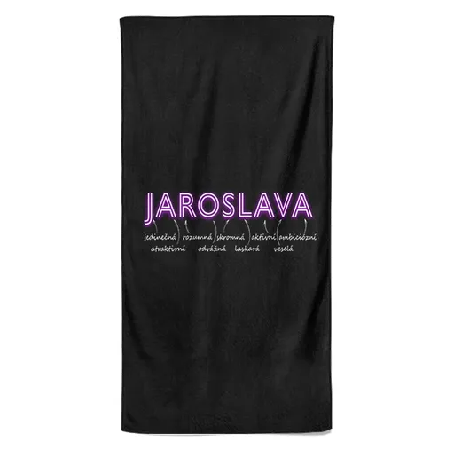 Osuška Ženská jména – NEON (Jméno: Jaroslava, Velikost osušky: 70x140cm)