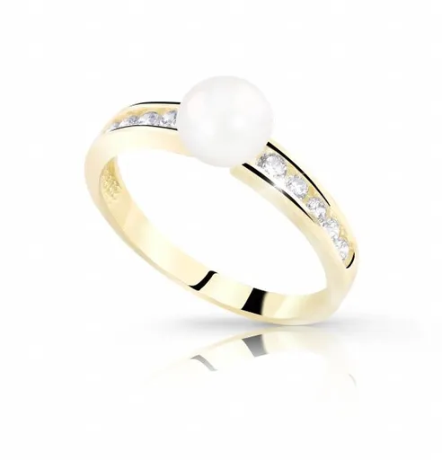 Cutie Diamonds Zlatý prsten s diamanty a pravou perlou DZ8035-10-C4-X-1 64 mm