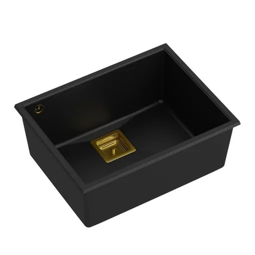 Quadron Granitový dřez DAVID 50 Black Ocel HQD5542U7-BS