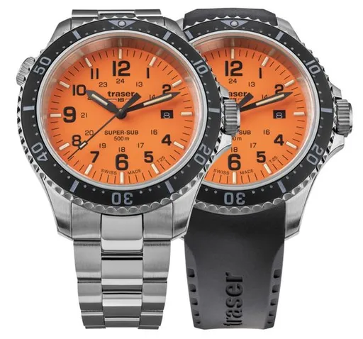 Traser P67 Diver Orange Set ocel a pryž