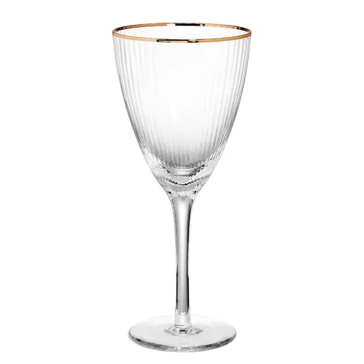 GOLDEN TWENTIES Sklenice na víno se zlatým okrajem 280 ml