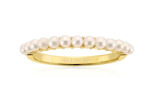 Sif Jakobs Půvabný pozlacený s pravými perlami Ellera SJ-R2869-P-YG 60 mm