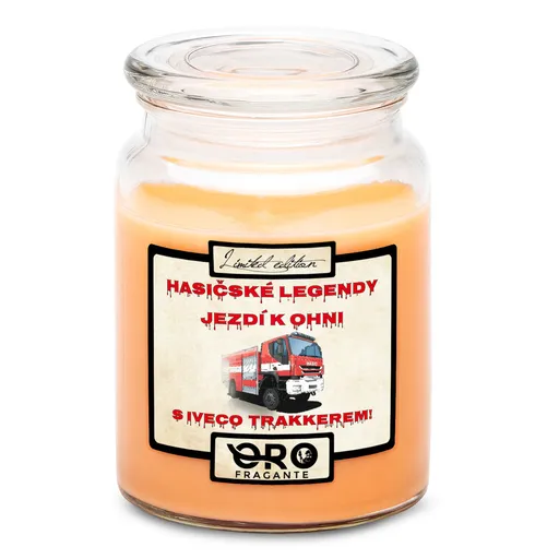 Svíčka Hasičské legendy – IVECO Trakker (Vůně svíčky: Tropické ovoce)