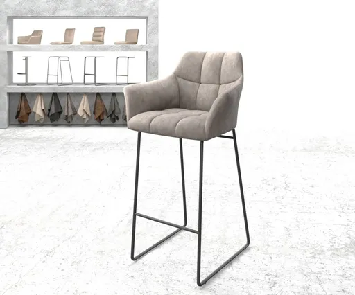 Barová židle Yulo-Flex vintage taupe kovová podnož