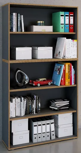 VCM 5dílná kancelářská police „Salia“ B100, antracitová