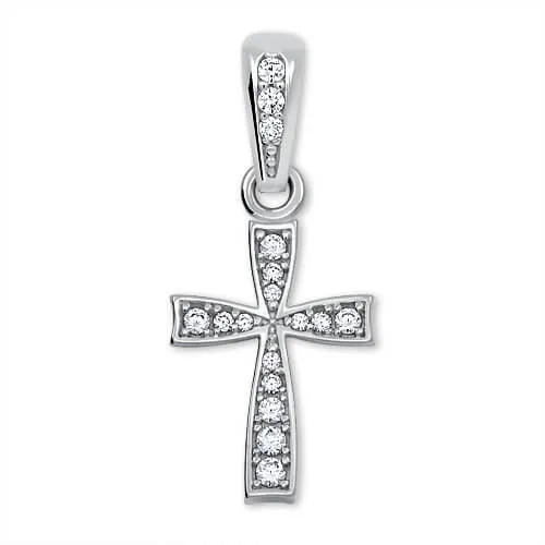 Soliter Jemný přívěsek křížek z bílého zlata 249 001 00570 07
