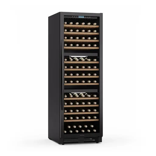 Klarstein Vinovilla Trio vinotéka, 143 lahví, 3 zóny, 38 dB, 12 polic, kompresor, 413 litrů