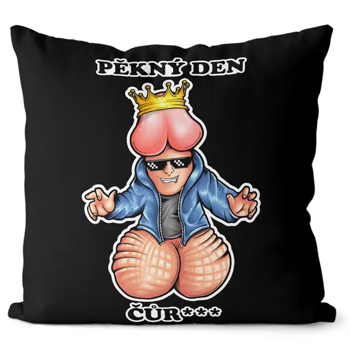 Polštář Pěkný den, č***** (Velikost: 55 x 55 cm)