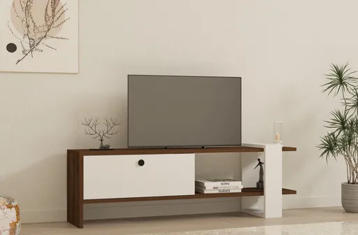 TV stolek Gaye - Walnut, White