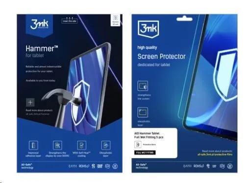 3mk All-Safe - AIO fólie Pure Matt Pro Full Wet Fitting Tablet, 5 ks