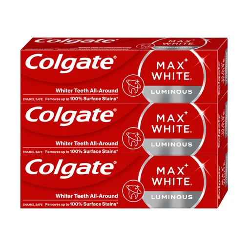 Colgate Max White Luminous bělicí zubní pasta 3x75 ml