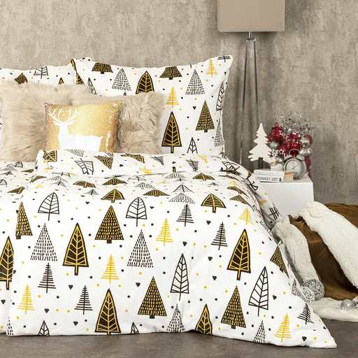 4Home Vánoční povlečení mikroflanel Nordic Tree, 160 x 200 cm, 70 x 80 cm