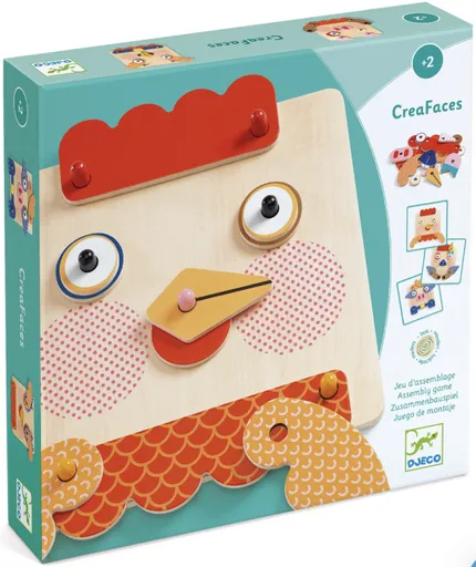 Dřevěná hra CreaFaces – Zvířátkové obličeje