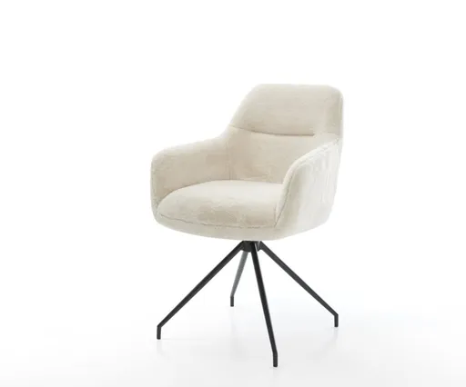 Jídelní židle Pejo-Flex plyšový manšestr krémová bílá křížová