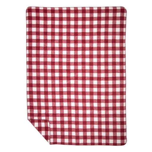 Červeno-bílá oboustranný károvaný pléd Caro XL - 150*200 cm Mars & More