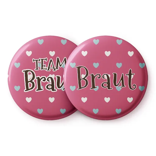 Spielehelden Odznaky Bunte Herzen Holčičí pro rozlučku se svobodou 12 odznaků 5,6 cm extra velký dárek pro rozlučku se svobodou