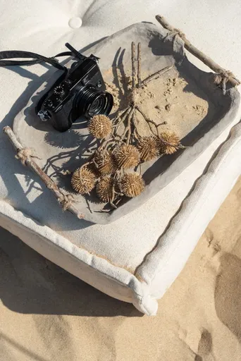 Dekorační papírový podnos s dřevěnými uchy Mache - 32*25*5 cm J-Line by Jolipa