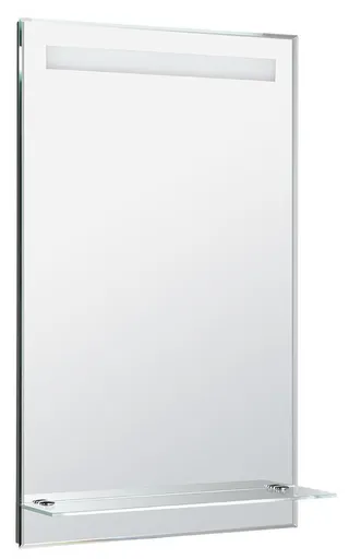 AQUALINE Zrcadlo s LED osvětlením a policí 50x80cm, kolébkový vypínač ATH52