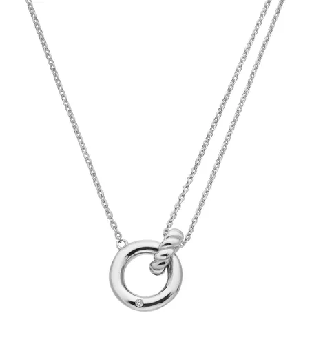 Hot Diamonds Stříbrný náhrdelník s diamantem Propojené kruhy Willow DN210