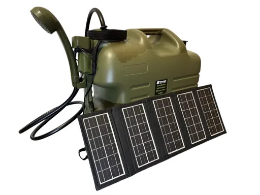 Holdcarp Set Sprcha, kanystr a solární panel Rechargeable Camping Shower 25L + Solar 10W,Holdcarp Set Sprcha, kanystr a solární panel Rechargeable Cam
