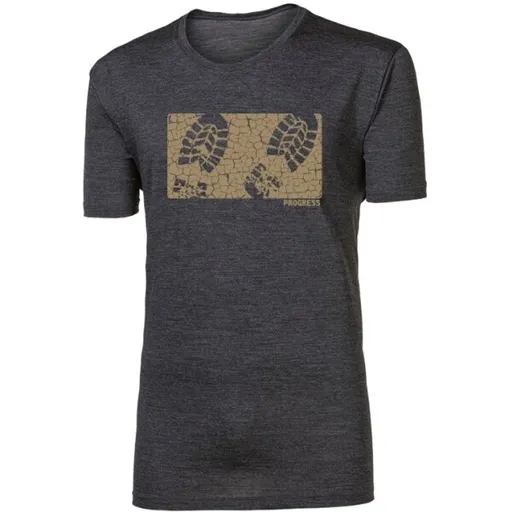 PROGRESS HRUTUR STEP Pánské merino triko, tmavě šedá, velikost