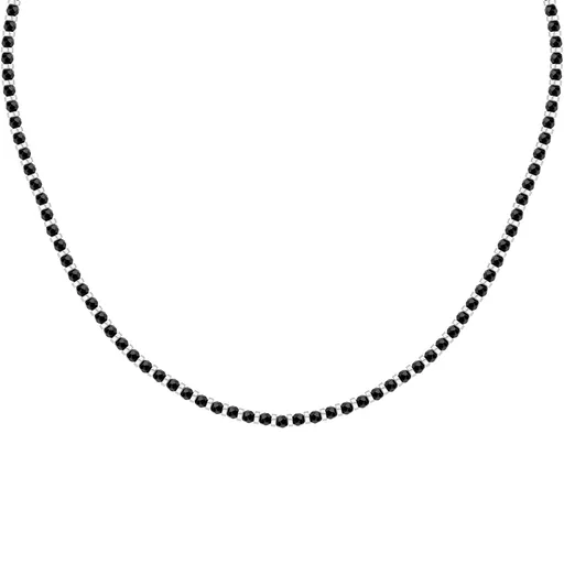 Morellato Stylový pánský náhrdelník s černými korálky Pietre S1728