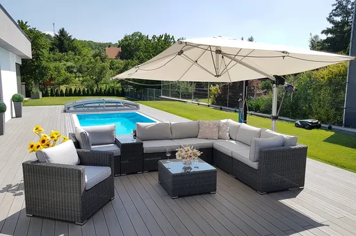 DEOKORK Ratanová variabilní sestava SEVILLA  pro 7 osob (antracit)